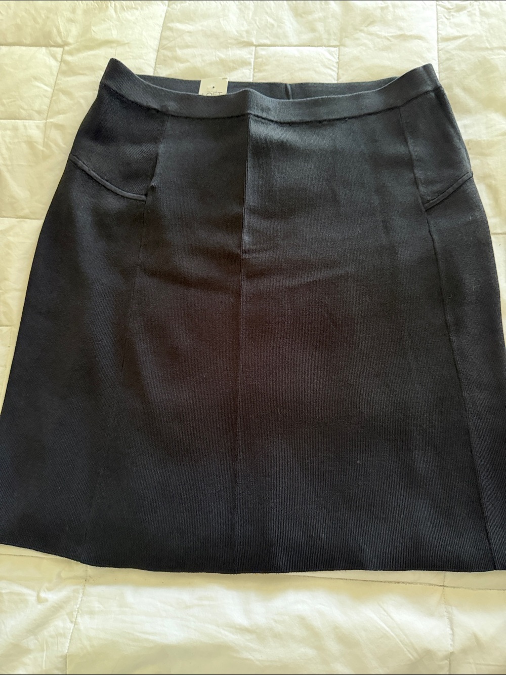 LOFT Black A-Line Knit Skirt